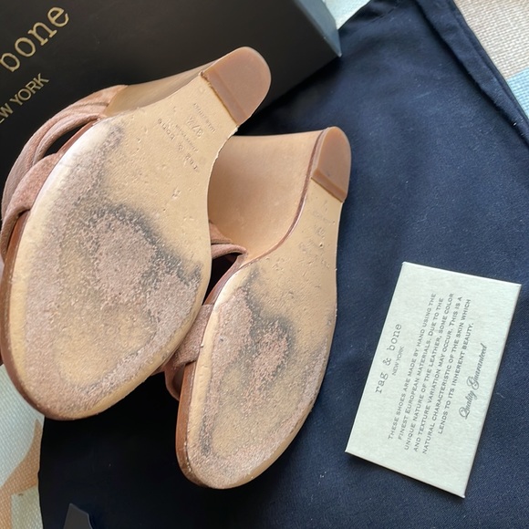 RAG & BONE Shaw Mule Wedge Sandals in Macaroon Rose - Picture 8 of 15